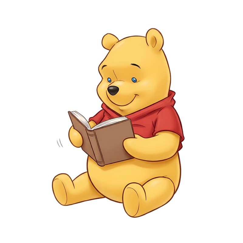 دانلود طرح وینی پو در حال مطالعه