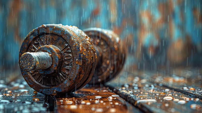 دانلود تصویر با کیفیت دمبل زیر باران