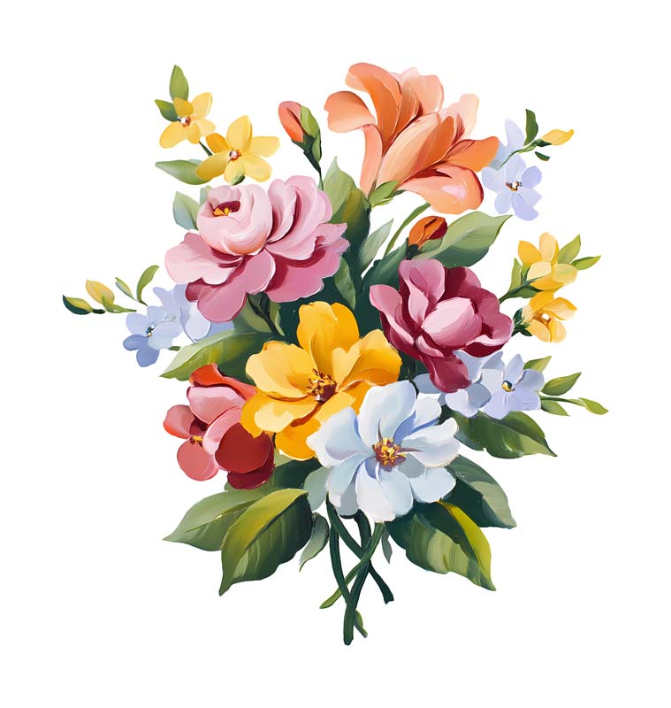 دانلود طرح دسته گل رنگارنگ