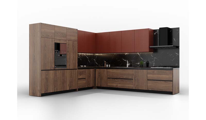 دانلود طرح کابینت زرشکی و قهوه ای