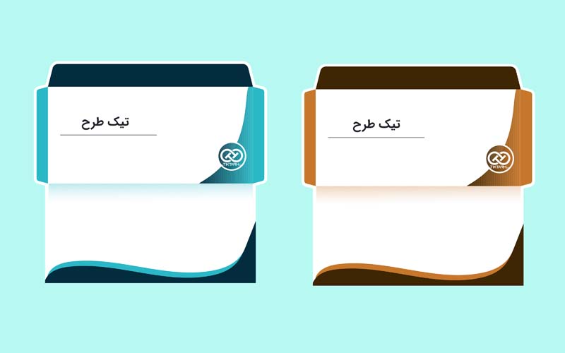 دانلود طرح لایه باز پاکت نامه های آبی و قهوه ای