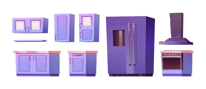 دانلود طرح لایه باز کابینت بنفش