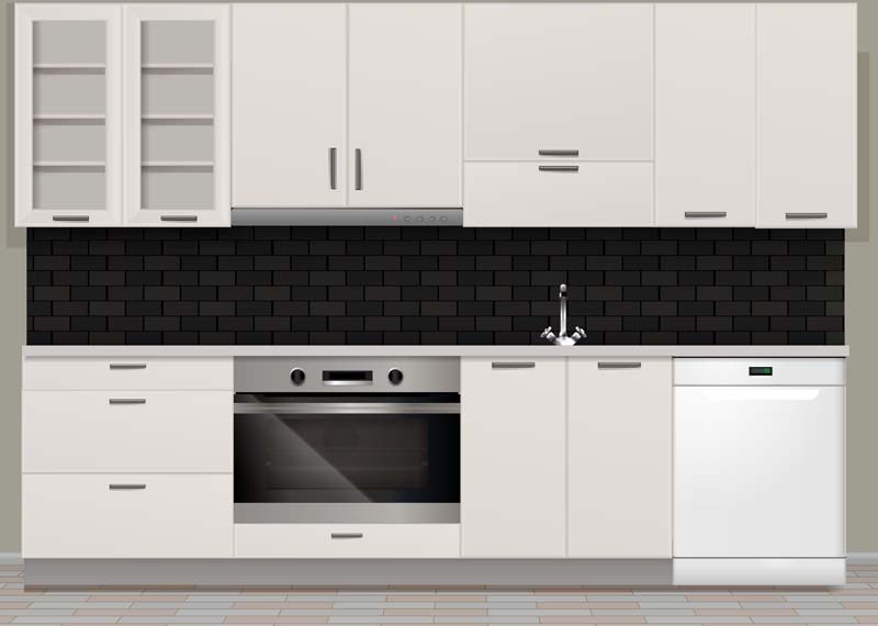 دانلود طرح لایه باز کابینت آشپزخانه