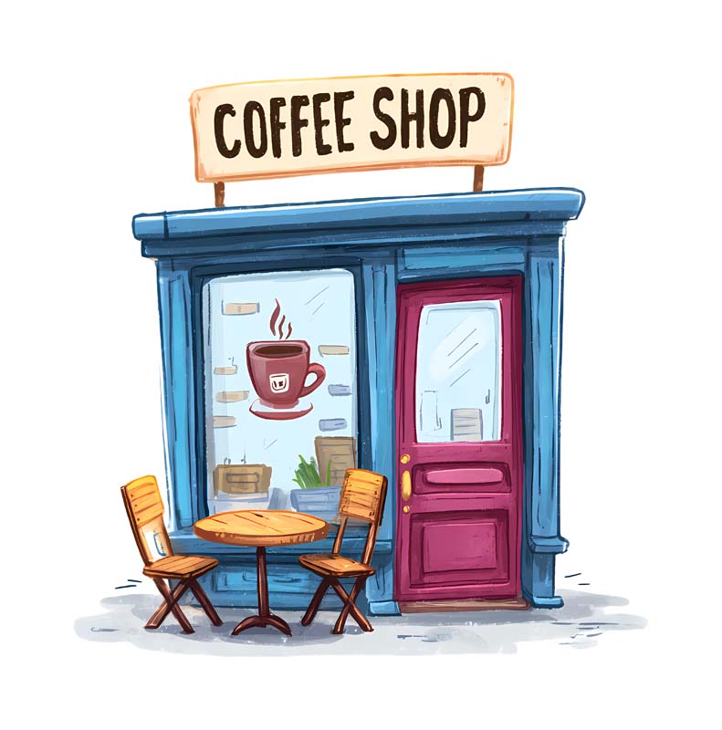 دانلود طرح کافی شاپ کارتونی
