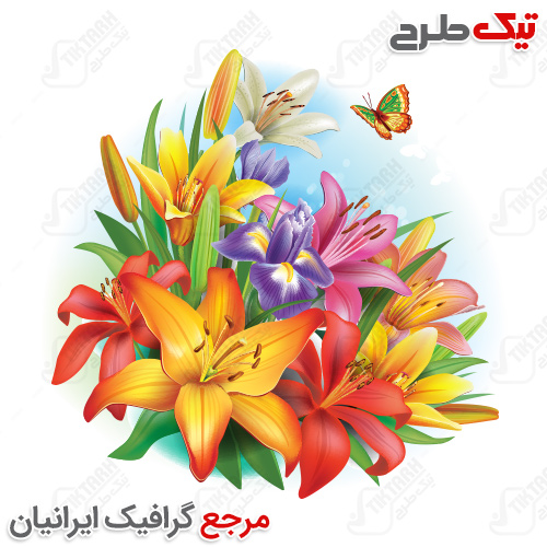پس زمینه لایه باز گل های کارتونی