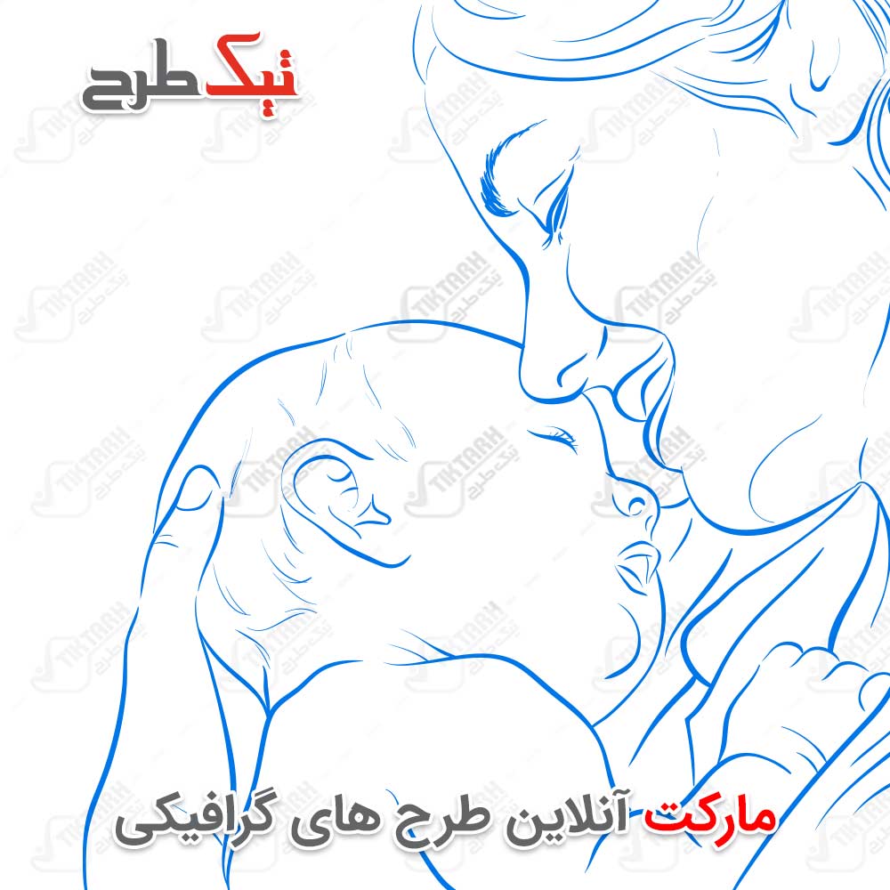 دانلود طرح تصویر پس زمینه با طرح کودک و مادر