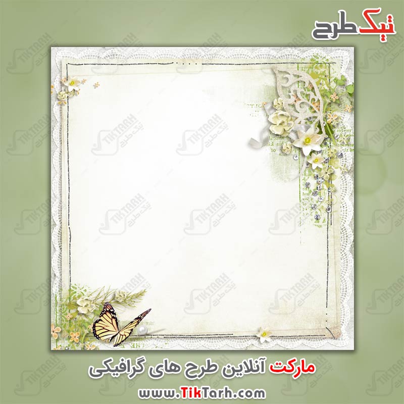 عکس پس زمینه طرح گل و پروانه