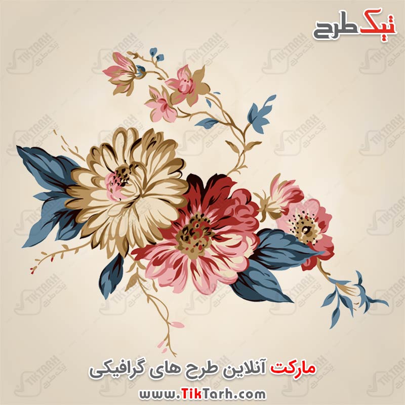 دانلود طرح لایه باز گل نقاشی