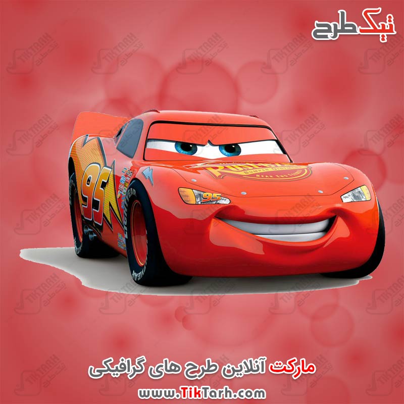 دانلود طرح لایه باز ماشین کارتونی قرمز