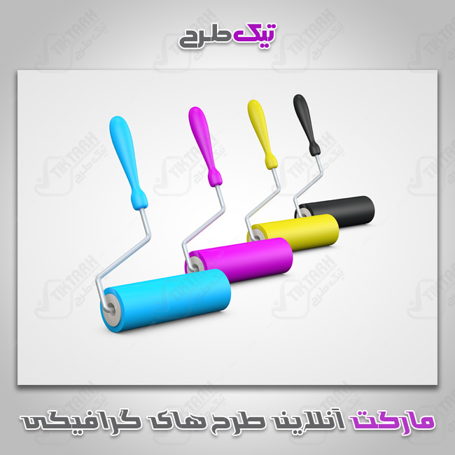 دانلود عکس با کیفیت غلطک های رنگ CMYK