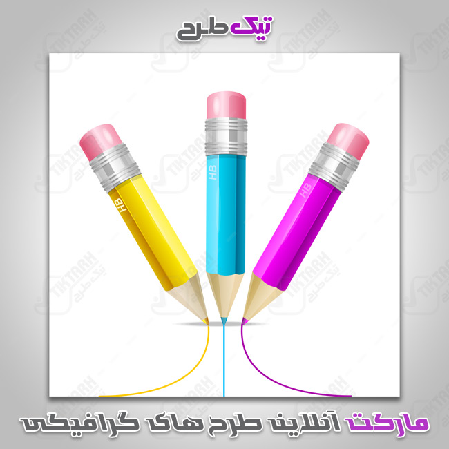 دانلود طرح گرافیکی مدادهای CMYK