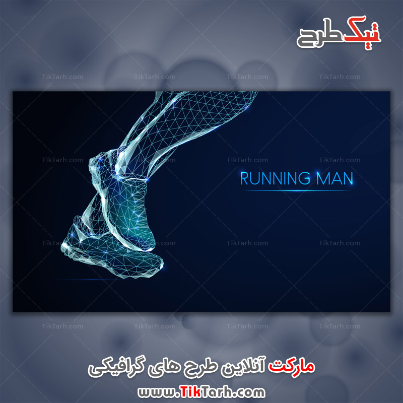 پس زمینه لایه باز انتزاعی با طرح مرد دونده