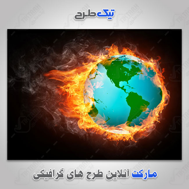 دانلود تصویر آتش بر روی کره زمین