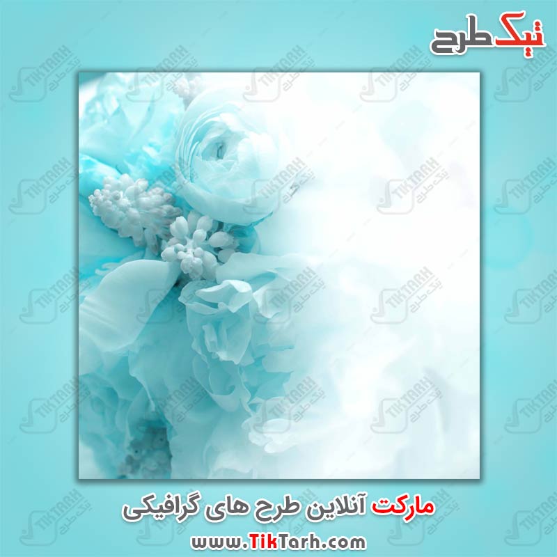 عکس پس زمینه گرافیکی با گل های آبی