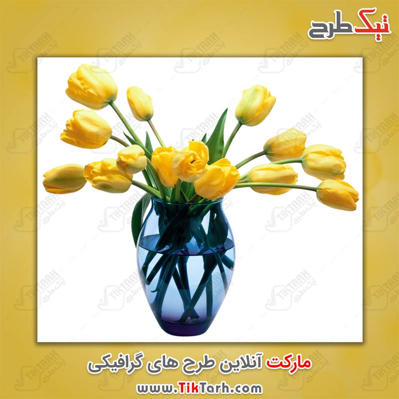 دانلود تصویر لارج فرمت گلدان گل های زرد