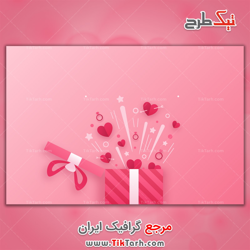 پس زمینه طراحی جعبه کادو عاشقانه