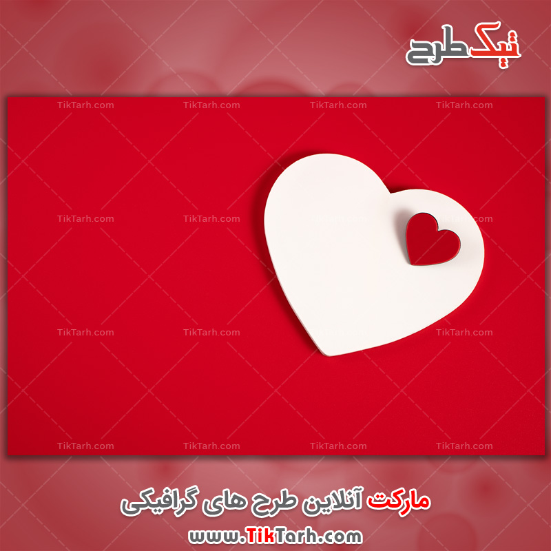 دانلود تصویر گرافیکی قلب با پس زمینه قرمز