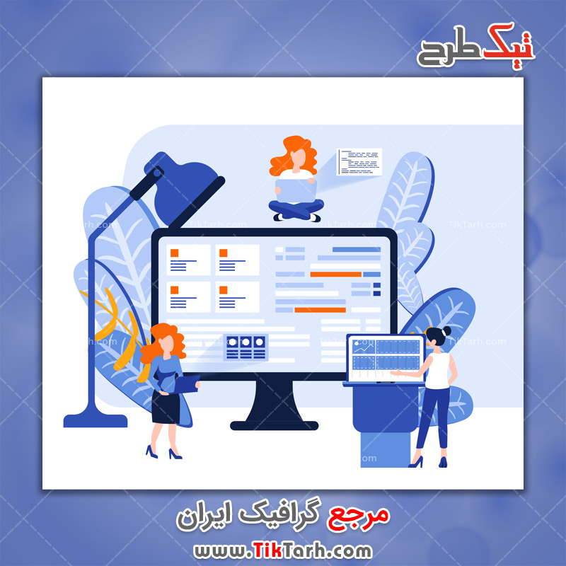 دانلود وکتور مفهومی کار در اینترنت