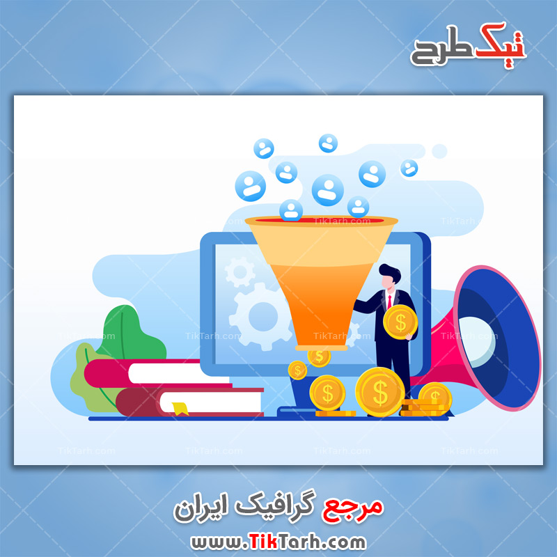 دانلود وکتور مفهومی تبلیغات مجازی