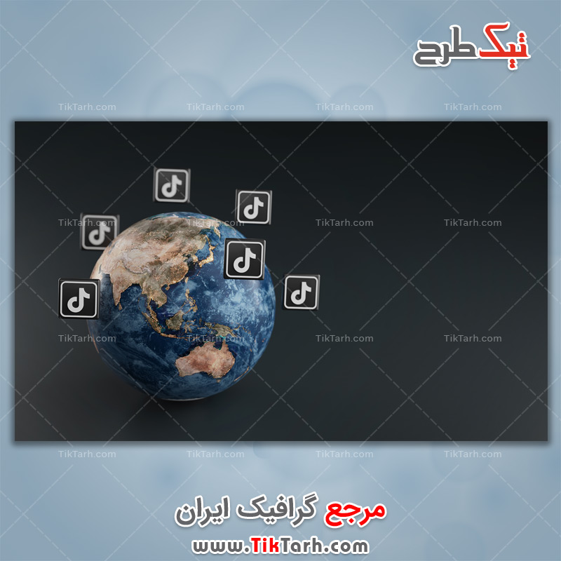 عکس گرافیکی کره زمین و تیک تاک