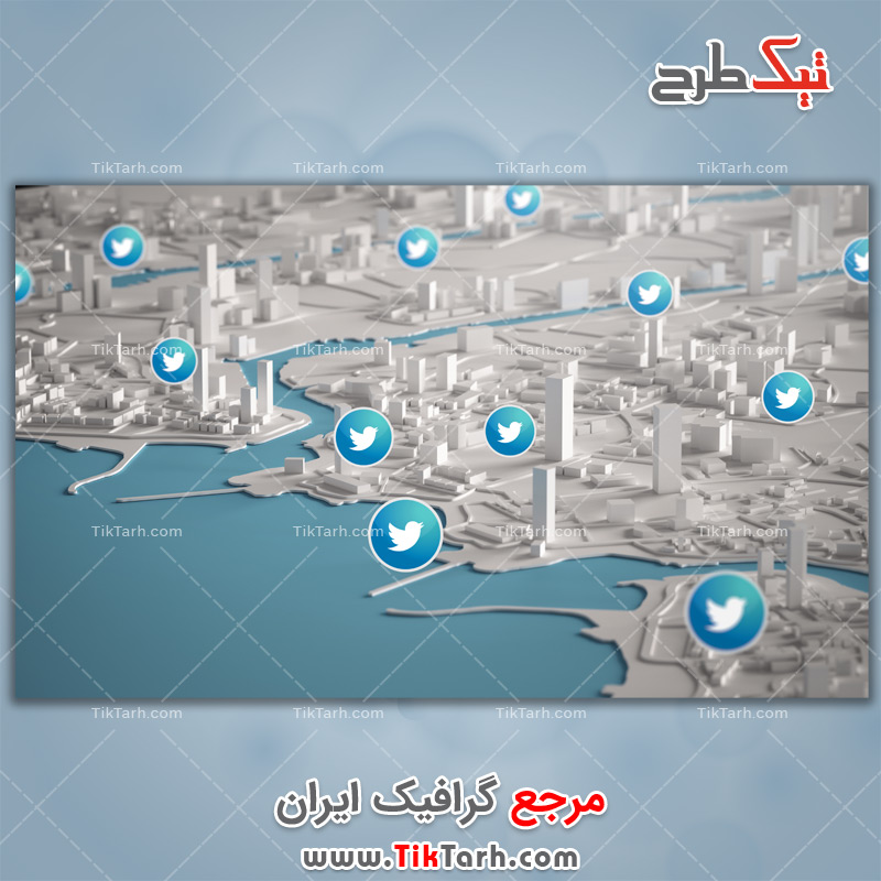 عکس گرافیکی شهر و توییتر