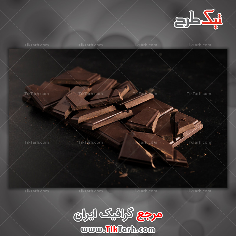 عکس لارج فرمت شکلات تخته ای تلخ