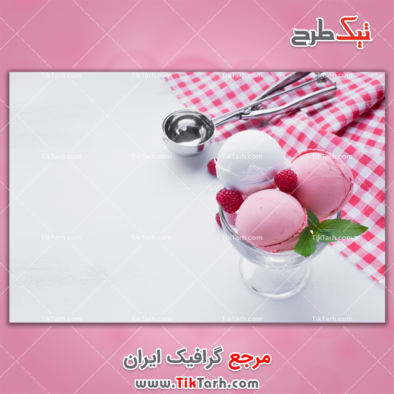 عکس لارج فرمت بستنی اسکوپی و تمشک
