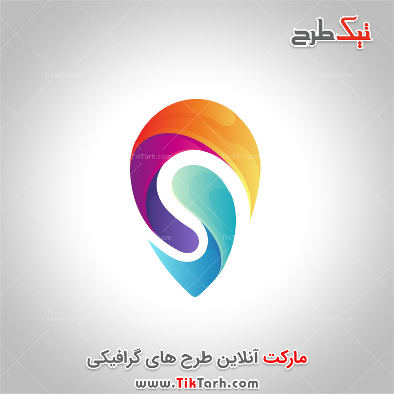 دانلود طرح لایه باز لوگو اشاره گر نقشه رنگی