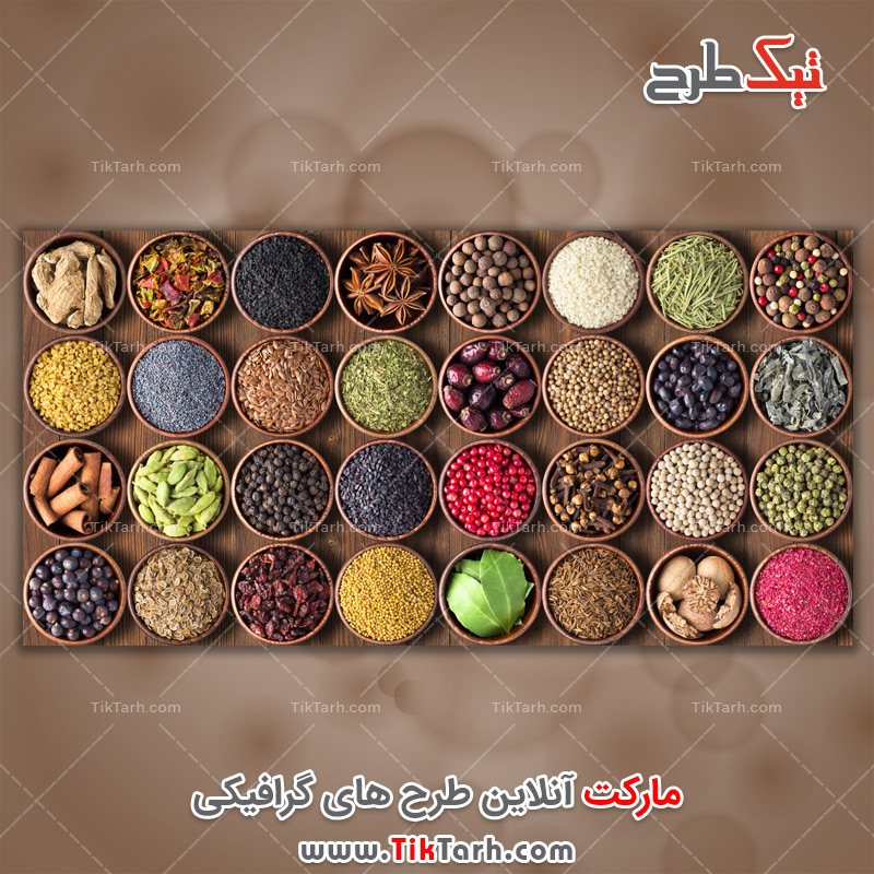 دانلود عکس باکیفیت ادویه جات مختلف در فنجان