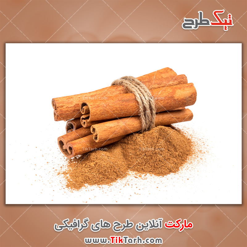 دانلود تصویر با کیفیت چوب و پودر دارچین