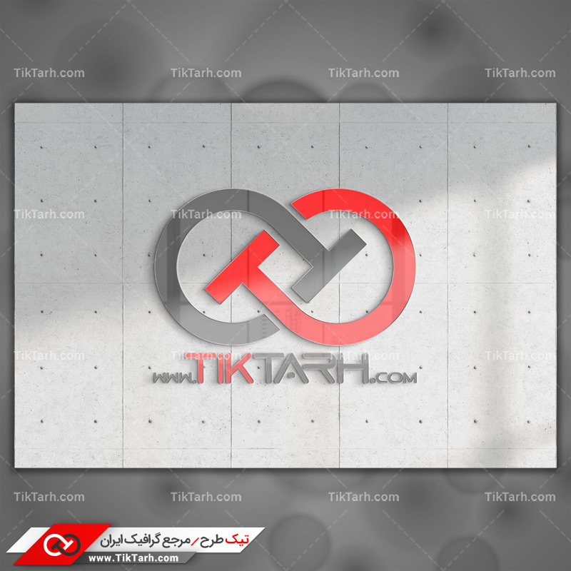 دانلود طرح لایه باز موکاپ لوگو براق متصل به دیوار