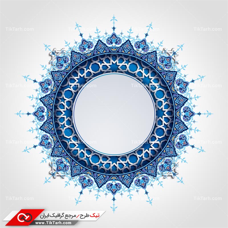 دانلود طرح لایه باز نقوش اسلیمی آبی