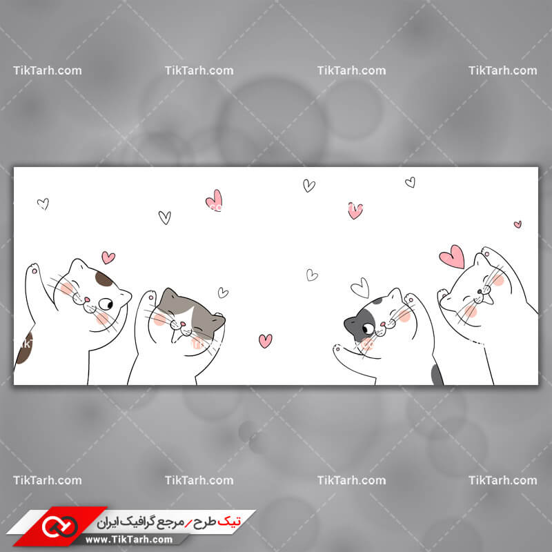 دانلودپس زمینه طراحی با طرح کارتونی گربه
