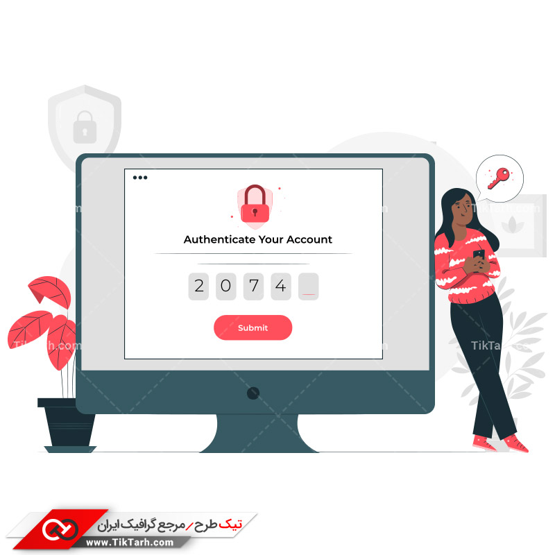 دانلود وکتور مفهومی احراز هویت حساب کاربری