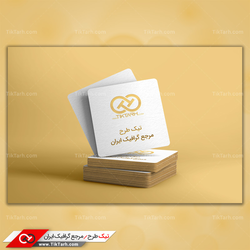 طرح لایه بازموکاپ کارت ویزیت مربعی