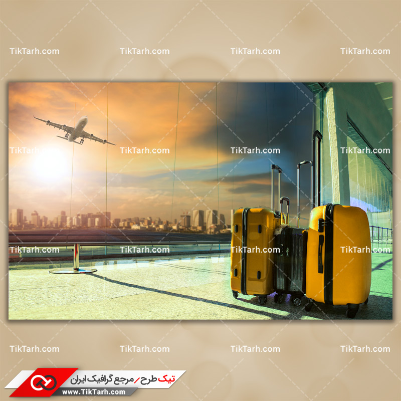 دانلود تصویر با کیفیت چمدانها و فرودگاه و هواپیما