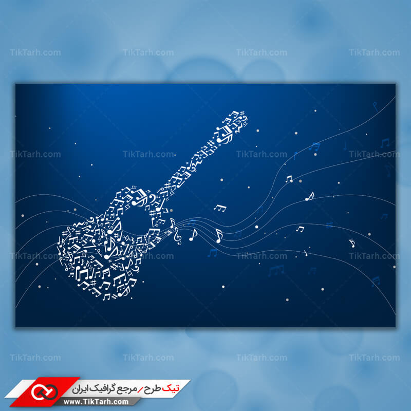 دانلودپس زمینه طراحی با طرح گیتار موسیقی