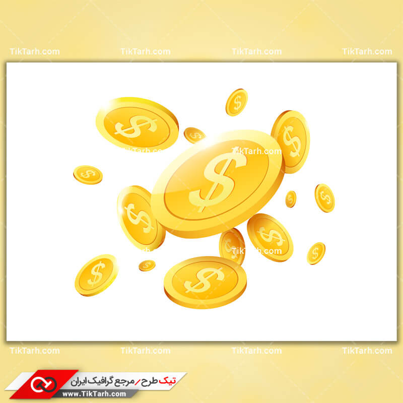 دانلود کلیپ آرت سکه های دلار