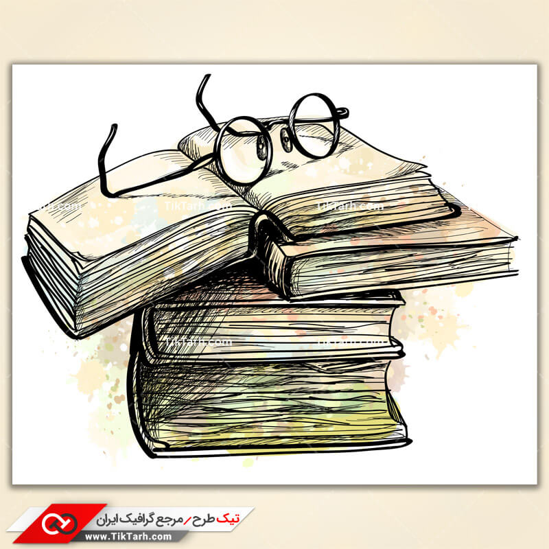 دانلود کلیپ آرت عینک و کتابها