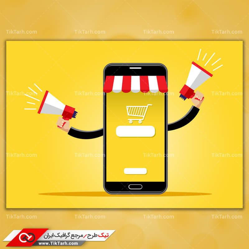 دانلود کلیپ آرت گوشی هوشمند و فروشگاه اینترنتی