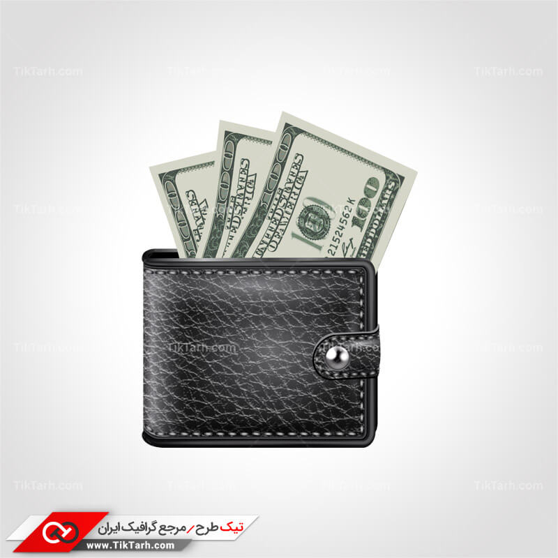دانلود طرح لایه باز دلارها داخل کیف