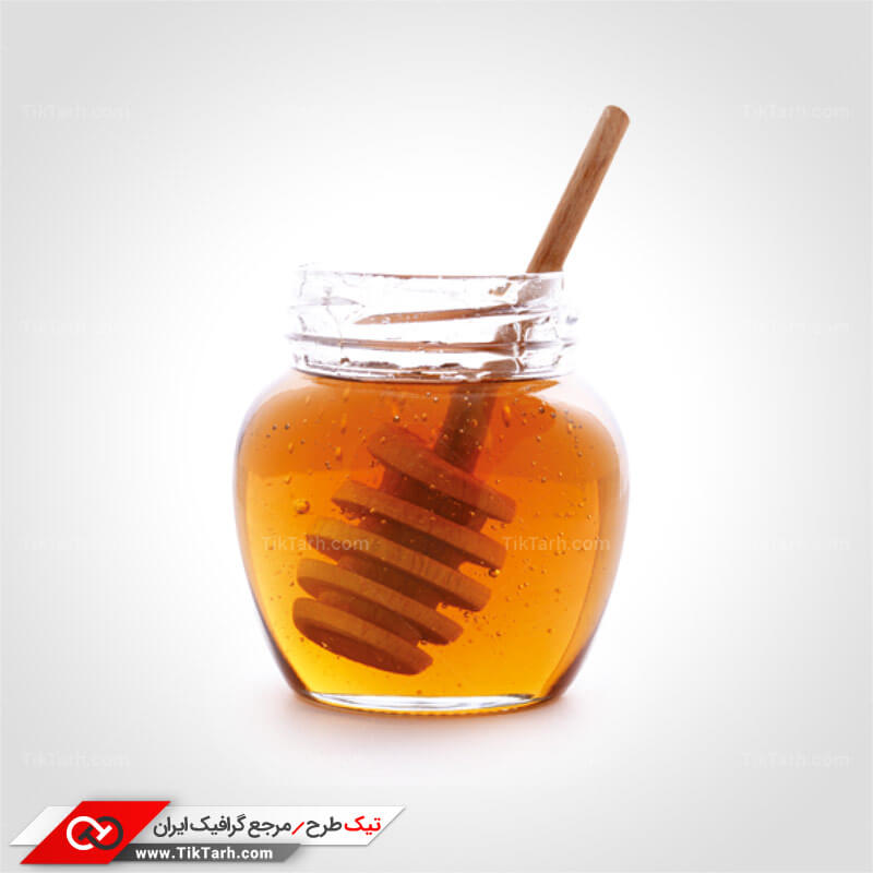 دانلود طرح لایه باز شیشه عسل و قاشق چوبی