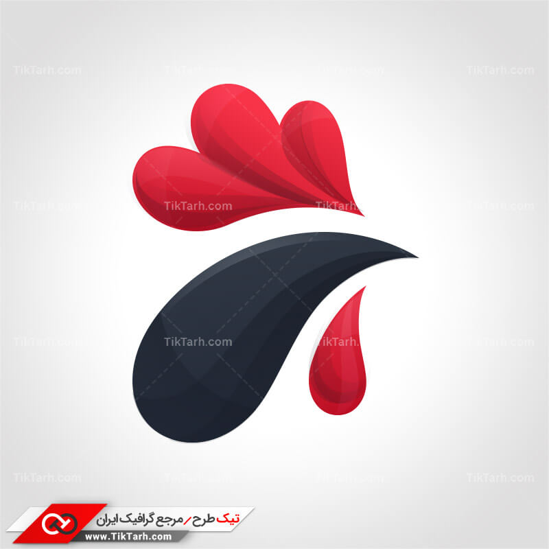 طرح لایه باز لوگو خروس