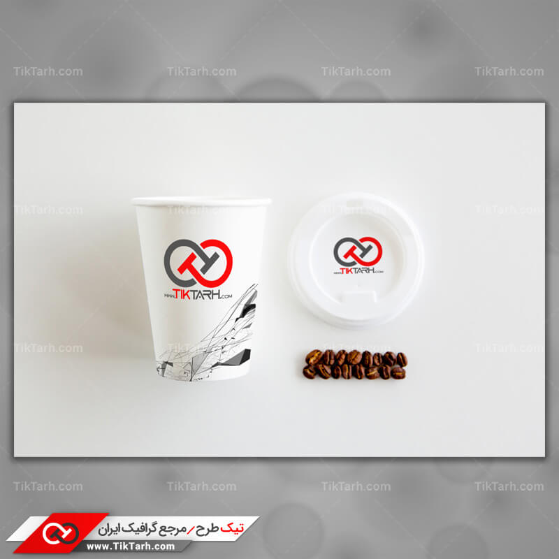 طرح لایه باز موکاپ لیوان کاغذی قهوه