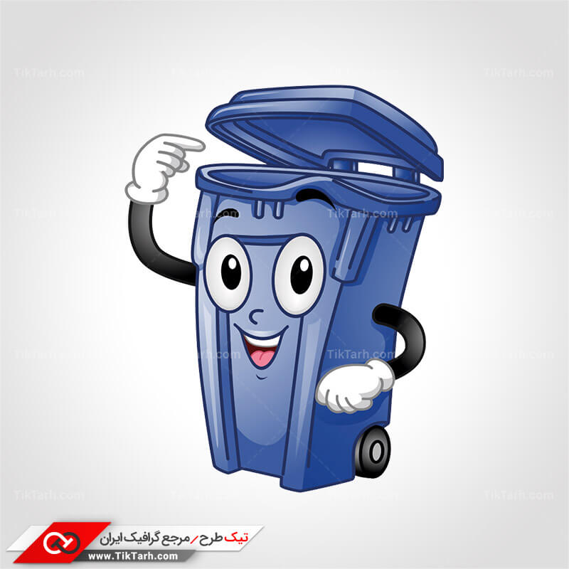 دانلود کلیپ آرت سطل بازیافت آبی