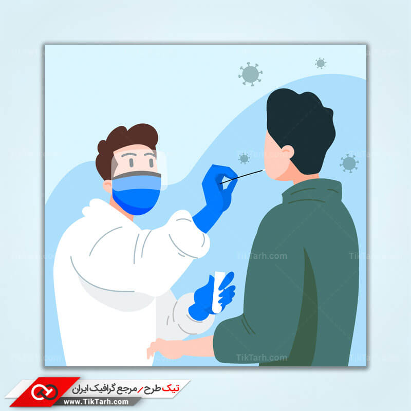 وکتور مفهومی تست کرونا