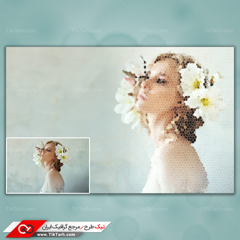 فون لایه باز عروس با تاج گل سفید