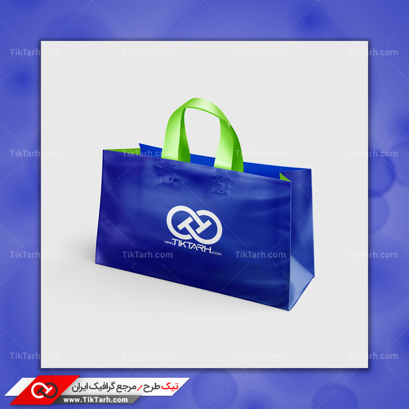 دانلود موکاپ ساک خرید آبی