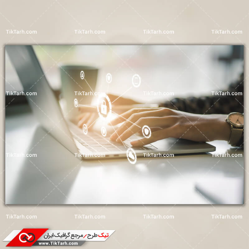 دانلود تصویر گرافیکی کار با لپ تاپ و فضای مجازی
