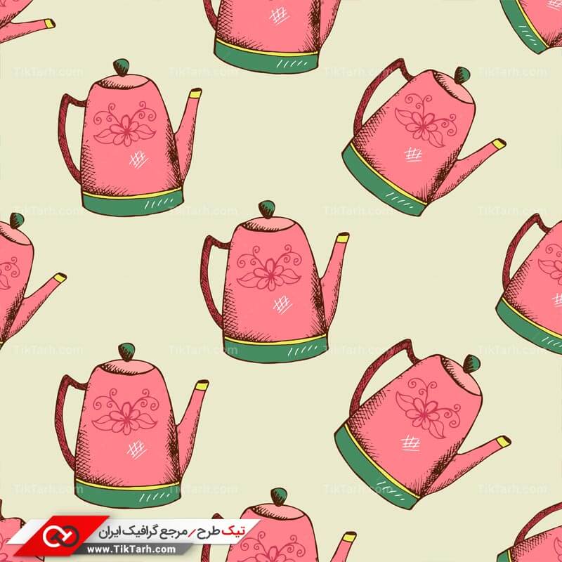 دانلود پترن لایه باز با طرح قوری قرمز رنگ